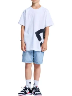T-shirt en coton blanc uni avec des manches courtes et un col rond