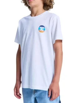 T-shirt en coton blanc uni avec une coupe droite et des manches courtes
