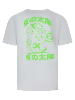 T-shirt en coton blanc uni avec une coupe droite et un col rond