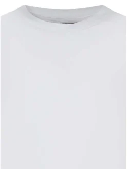T-shirt en coton blanc uni avec une coupe droite et un col rond