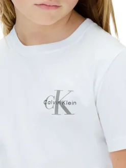 T-shirt en coton blanc uni avec une coupe droite et un col rond