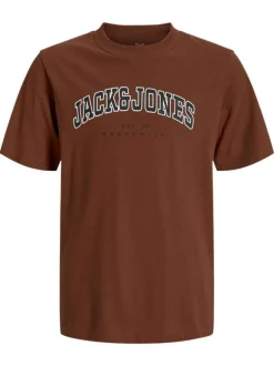 T-shirt en coton brique uni avec une coupe droite et nom iconique