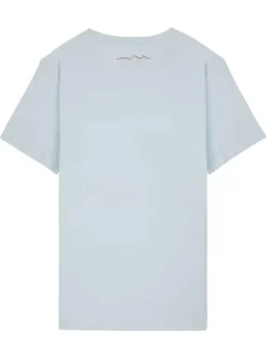 T-shirt en coton ciel uni avec une coupe droite à col rond et nom iconique