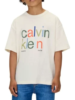T-shirt en coton écru imprimé à coupe ajustée et un col rond