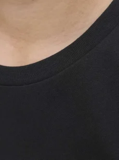 T-shirt en coton noir imprimé avec une coupe droite et un col rond