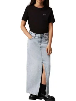 T-shirt en coton noir uni avec une coupe droite et un col rond