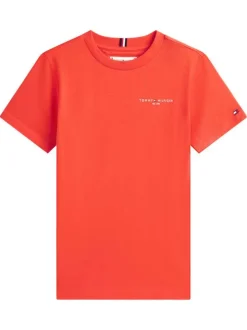 T-shirt en coton orange à col rond avec des manches courtes