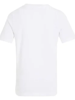 T-shirt en coton régénératif blanc avec une coupe regular fit et un col rond