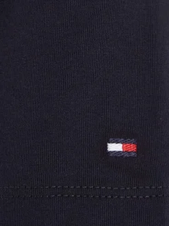 T-shirt en coton régénératif marine uni coupe droite col rond