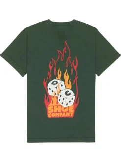 T-shirt en coton vert sapin uni avec un col rond et des manches courtes