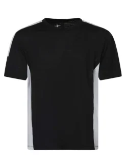 T-shirt technique noir uni pourvu de manches courtes et d'un col rond