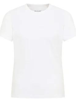 T-shirt Ada en coton blanc uni à coupe slim avec col rond et logo brodé