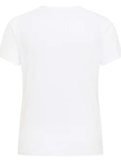 T-shirt Ada en coton blanc uni à coupe slim avec col rond et logo brodé