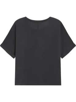T-shirt anthracite uni avec une coupe droite et des manches courtes