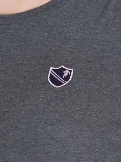 T-shirt anthracite uni avec une coupe droite un col rond et des manches courtes