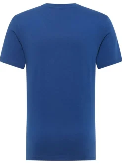 T-shirt Austin en coton bleu à imprimé, coupe droite et un col rond