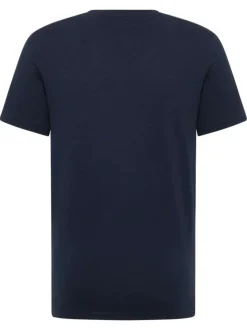 T-shirt Austin en coton marine à imprimé, coupe droite et col rond