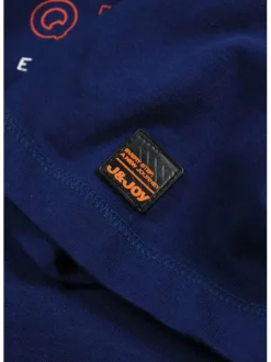 T-shirt avec imprimé perroquet pour homme bleu en coton coupe droite