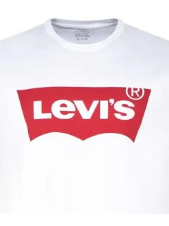 T-shirt Batwing blanc en coton uni coupe régular avec un col rond