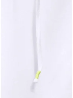 T-shirt blanc avec empiècement ajouré coupe droite col v sans manches