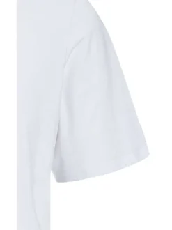 T-shirt blanc en coton avec une coupe droite et des manches courtes