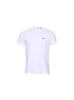 T-shirt blanc en coton uni avec une coupe droite et un col rond