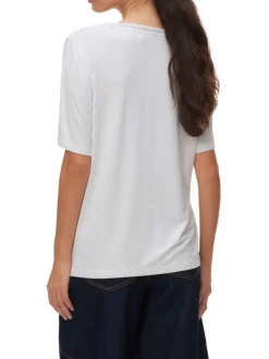 T-shirt blanc uni avec une coupe ajustée et des manches courtes