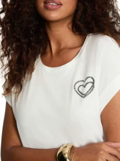 T-shirt blanc uni avec une coupe droite et des manches courtes