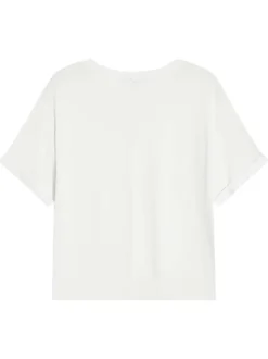 T-shirt blanc uni avec une coupe droite et des manches courtes