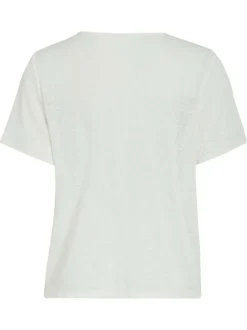 T-shirt blanc uni avec une coupe droite et des manches courtes