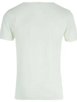 T-shirt blanc uni avec une coupe droite un col rond et des manches courtes