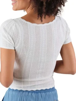 T-shirt blanc uni avec une coupe près du corps et un col rond