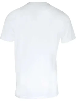 T-shirt blanc uni en coton d'Egypte avec coupe droite et col v