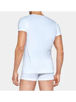 T-shirt blanc uni pour homme à coupe droite