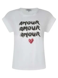 T-shirt blanc uni pourvu de manches courtes et d'un col rond