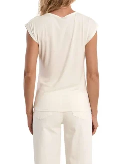 T-shirt blanc uni pourvu de manches courtes et d'un coupe droite