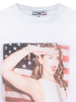 T-shirt blanc YES SIIIR en coton biologique à col rond