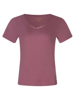 T-shirt brique uni pourvu d'une coupe droite et manches courtes