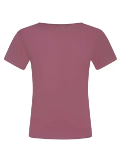 T-shirt brique uni pourvu d'une coupe droite et manches courtes