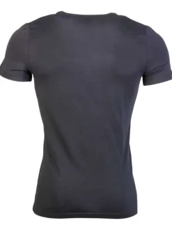 T-shirt classique Supreme en coton noir à col v et manches courtes