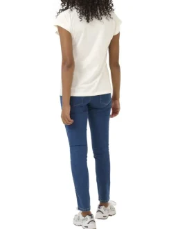 T-shirt écru uni avec une coupe ajustée et des manches courtes
