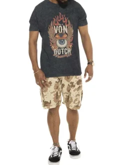T-shirt en coton anthracite avec un imprimé une coupe droite et un col rond