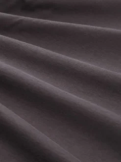 T-shirt en coton anthracite à coupe droite pourvu d'un col rond