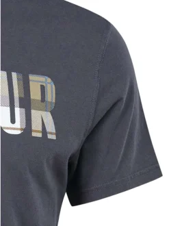 T-shirt en coton anthracite uni avec une coupe droite et un col rond