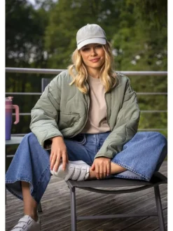 T-shirt en coton beige imprimé au dos à coupe oversize et col rond