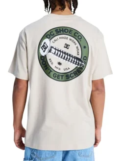 T-shirt en coton beige uni avec une coupe droite et un col rond