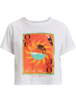 T-shirt en coton biologique blanc avec un imprimé et une coupe droite