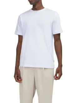 T-shirt en coton biologique blanc à coupe droite et de manches courtes