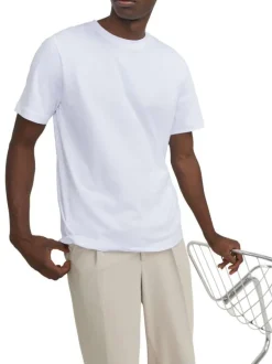 T-shirt en coton biologique blanc à coupe droite et de manches courtes