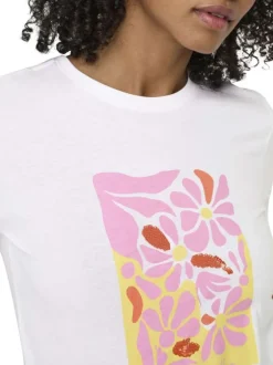 T-shirt en coton biologique blanc uni avec des manches courtes